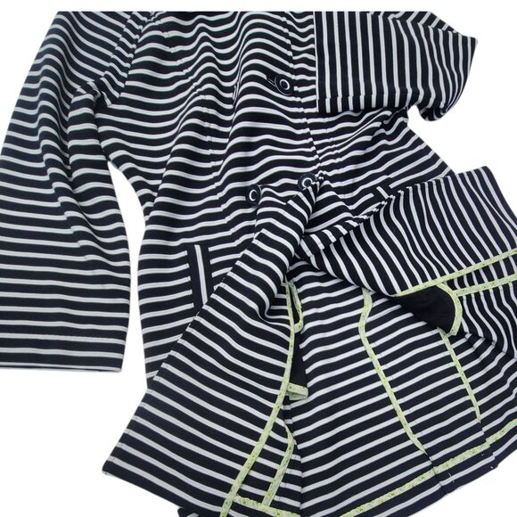 Cabi Womens Striped Double-Breasted Coat Blue White Nauticle Preppy - Picture 9 of 16